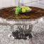 coffee table set with flower shape stainless steel base