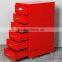 Korean Design Furniture Portable lightweight metal 6 tiers Helmer/drawer/unit/red