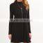 Guangzhou Wholesale Clothing OEM Black Cutout Back Ribbed Knit Swing Dress
