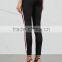 Wholesale Women Apparel Zipped Bead Faux Pearl Cuffs Black Jersey Trousers(DQE0365P)