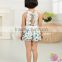 Wholesale baby girls 100%cotton lace jumpsuit ,floral printed jumpsuit for baby girls