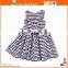 New classic stripes muti-layers summer latest fashion dresses with bow print