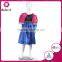 Best popular Anna princess dress royal&gems decoration girls party costume dress with rose red mini capes short sleeve