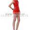 OEM service Sheath Halter Knee Length Mikado Cocktail Party Homecoming Prom Dress Red Ruffling Formal Dress