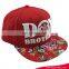 Factory Price Red Hip Pop Custom Acrylic Snapback Cap Wholesale With Printed Flower Visor