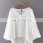 2017 spring summer whites V-neck blouses ladies loose clothes for women
