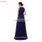 Purple Bridesmaid Dresses Off The Shoulder Elegant Zippered Back Chiffon Long Brides Maid Dress Maid Of Honor