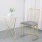 Modern dining room furniture fabric cushion rose gold metal dining chair