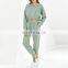 Nice quality custom logo crew neck drop shoulder adjusted bottom sweatshirt and joggers women two set piece clothing