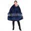 Navy Blue Warm Oversized Sherpa hoodie Blanket Sweatshirt with fast shipment