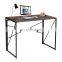 Modern Simple Study Desk Industrial Style Folding Laptop Table for Home Office Notebook Desk Brown Desktop Writing Computer Desk