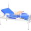 2 cranks hospital medical bed with sponge mattress dining table cold rolled simple guardrails strip model surface without wheels