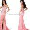 New Arrive Hot Sale High Quality Charming Prom Dress with Beading and Lace Sweetheart Slit Prom Dress