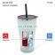Stainless steel 530 ml Vacuum insulated water mug  Straw cup Double walled customized logo thermal leak proof coffee cup w/lid