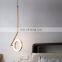 Energy Saving Lighting Bedside Lamp Modern Ring Pendant Light Gold Metal Chandelier lamp