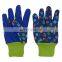 HANDLANDY garden line gardening gloves,Blue printing cotton children garden gloves