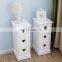3 Drawers Elegant Heart Shape Pair of white Bedside Tables