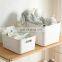 Modern White Stackable Organizer Lidded Basket for Organizing,Sturdy Container Plastic Storage Bins with Lid