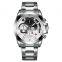 BIDEN 0083 Men's Quartz Fashion Auto Date Multifunction Chronograph Stainless Steel Watches