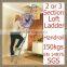 Loft Ladder 3 Meter Floor to Floor Height 3 Section manufactured to EN 14975/SGS.