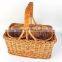 Hot Sale Vintage Wicker Wine Bottle Basket with Two Slots, Wine Bottle Storage, Dinner Table Picnic Wine Caddy Vietnam Supplier