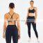 Stripe Fabric Gym Set Women Fitness Clothing Cross Back Bra Yoga Sets Fantastic Workout Leggings