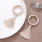 Elegant Home Textile Macrame Napkin Ring With Tassel for Wedding Christmas Holiday Party Dinning Table Decoration