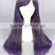 wholesale 65CM funny medium straight purple ombre colors women Lolita costume synthetic hair wig