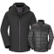 Three in One Men's and Women's Winter Soft Shell Woven Zipper Waterproof and Windproof Outdoor Warm Jacket