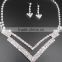 Top Fashion Double Layers Rhinestone Chain Bridal Necklace set Wholesale