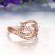 KZCR209 Brass Material Rose Gold Plated Engagement Ring