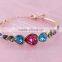 Wedding Designs 18K Real Gold Plated Heart Love Austrian Crystal Bracelet & Bangle