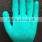 Cotton glove coated latex protective glove