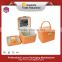 Orange color leather lockable jewelry boxes