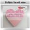 Fashion Customized Promotion heart shaped sticky notes