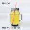 480ml engraving glass mason mug with handle manufacturer