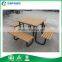 Outdoor picnic table setting, public seating, Plastic wood dining set