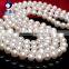 white natural pearl fresh water pearl wedding necklace in double strands