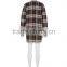 Ladies grid cardigan coarse needle sweater