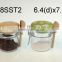 LB108SST2 glass spice jar with clip lid and wooden spoon
