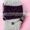 Winter knitted argyle pattern mitten gloves with cover