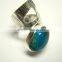 Chrysocolla Cabochon Gemstone Hammered 925 Sterling SilverJewelry, Designer Textured Handmade Ring, Indian Silver 925 Jewellery