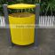 Powder coated steel street dustbin metal outdoor waste bin