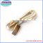 2016 new good quality aluminum 24awg dobule color fabric braied micro usb cable