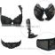 Hot selling sexy black sheer bra set(FPY323)