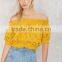 2016 OEM Service Cute Summer Yellow Off Shoulder Cotton Tops
