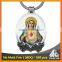 Free mould fee souvenir decorative printing catholic keychain gold keyring