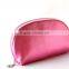 Shiny Leather Cosmetic Bag Pink Gold Color Customed Metal LOGO