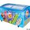 sliding curved glass door ice cream chest display freezer,top glass door chest freezer for sale