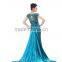 Sexy Backless Blue Sleeveless long lace maxi prom women dress fashion 2014